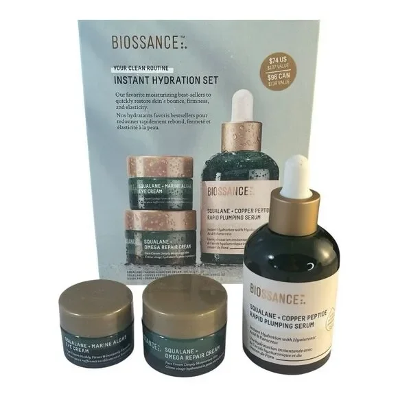 BIOSSANCE Instant Hydration Set Limited Edition Full Size and Travel size